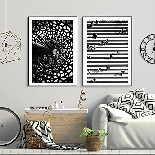 Affiche street landscape noir et blanc de 50x70 cm pour décoration de salon moderne