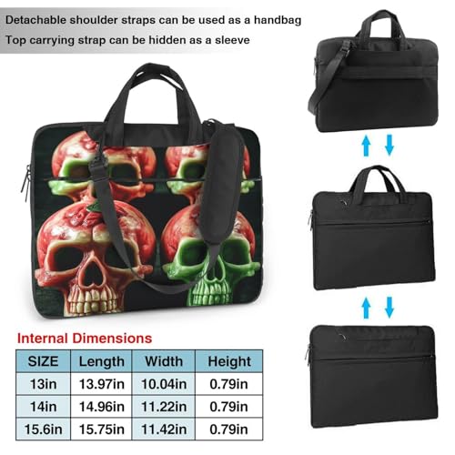 Bolso para portátil KHiry con diseño Watermelon skulls negro miniatura 2