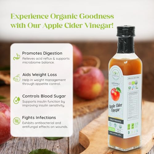 Image of Cold Pressed Apple Cider Vinegar Organic, ACV with Mother, No Sugar (250ml)