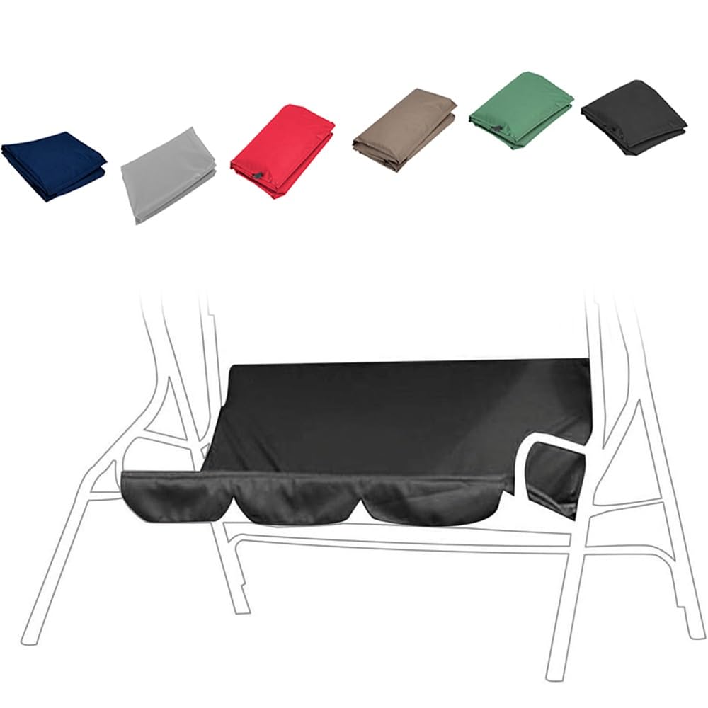 ZYXQQJ Swing Cushion Cover, Outdoor Waterproof Swing Seat Pads Replacement, Swing Chair Protection Cover 51x18x3in 59x20x4in(Black,130x45x8cm/51x18x3in)
