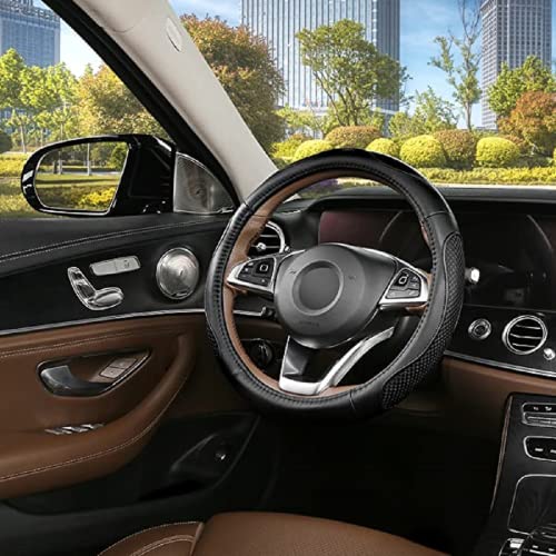 Leather Car Steering Wheel Cover 15 inch Universal Fit Microfiber Steering Wheel Cover Anti-Slip, Soft, Breathable, Full Surround Car Wheel Cover by XIANGDING - Image 8