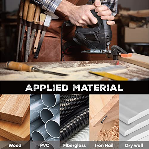 Augtouf 10 Pcs T-Shank Jigsaw Blades Set, Jig Saw Blades For Cutting Wood - 3 Inches, 18 Tpi #TOP3