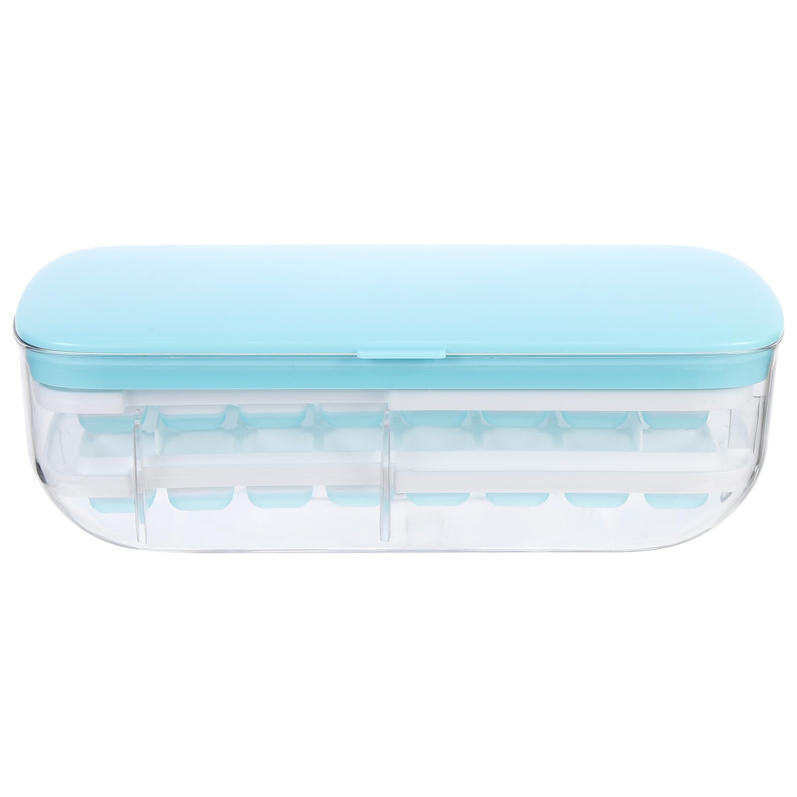 Moule à Glaçons 1 Set en Silicone Réutilisable avec Couvercle Pratique et Solide Facile à Nettoyer, Bac à Glaçons Carré pour Boissons et Eau