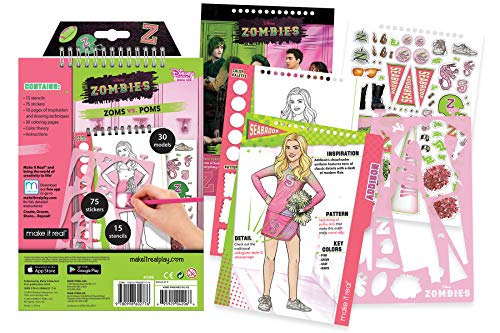 Make It Real Disney Zombies Fashion Design Skizzenbuch. Disney inspirierte Mode-Design-Malbuch für Mädchen. Inklusive… – Bild 2