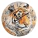 Vintage Tiger Decor cichy okrągły zegar bez tykania cichy do kuchni salon sypialnia łazienka biuro