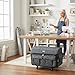 Everything Mary XXL Rolling Sewing Machine Case – Grey Floral Craft Bag with 4 Wheels – Compatible with Brother, Singer & Babylock Embroidery Machines – Durable Storage