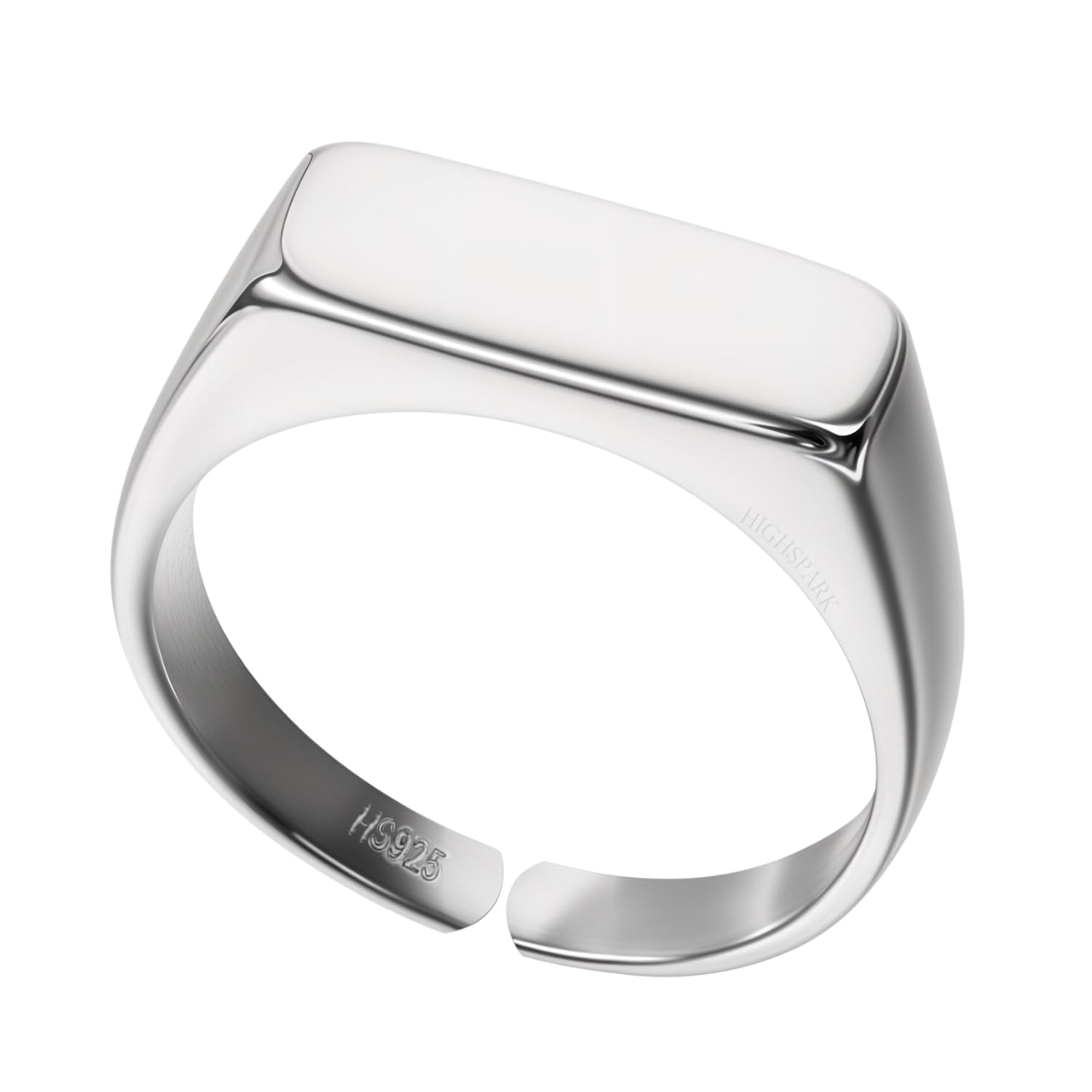 Silver Adjustable Ring for Men | 92.5 Sterling Silver & Contemporary Modern Design | Lovely Gift - Hammer-image-37
