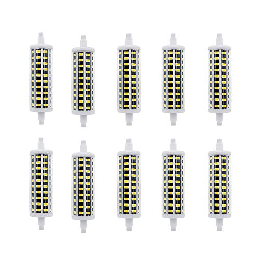 15W LED Energiesparlampe, 80 LEDs 3000K BC Maislichtäquivalent 72W CFL/129W Halogen Vollspektrum 7000 Lumen, 10er Pack, kaltweiß, 15W 118mm