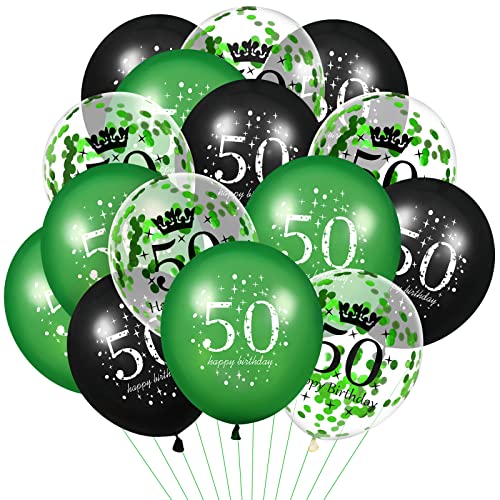GoldRock 50. Geburtstag Ballon-Set - 15 Stück Schwarz Roségold Deko Für Geburtstagsfeier