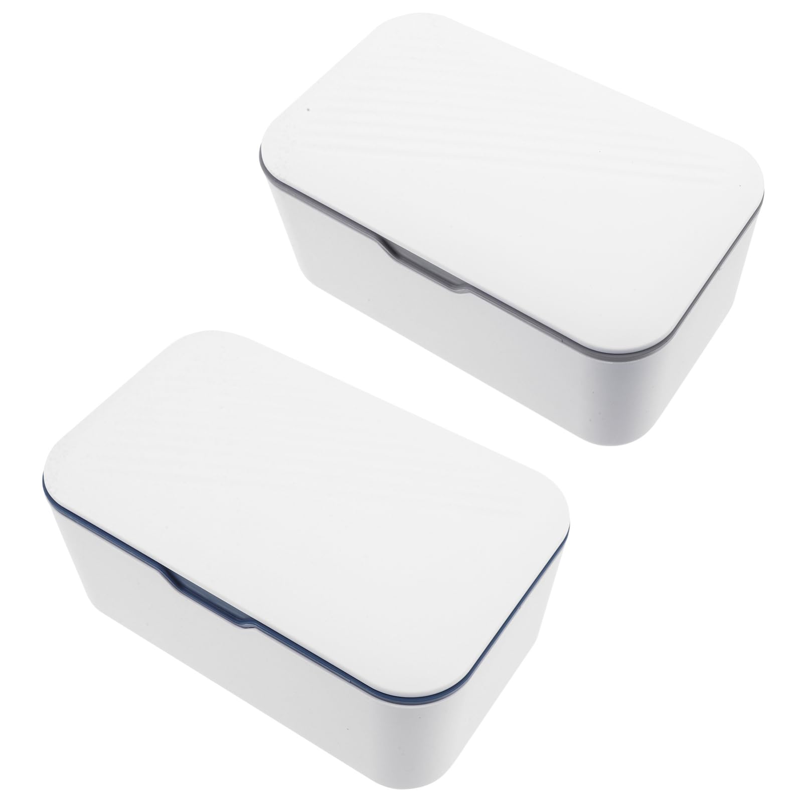 Mipcase Caja para Toallitas Húmedas para Bebés Portátil de Plástico Azul, Práctica y Sellada para Viajes y Cochecitos, Paquete de 2 Unidades