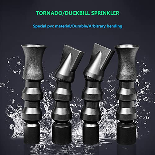 Jomissly 2Pcs Aquarium Return Nozzle,360-Degree Rotation Design Random Flow Generator Nozzle,Fish Tank Flat Water Outlet Duckbill Nozzle Pipe,Flexible Outflow End Plumbing Fitting (Tornado, 25Mm) #TOP6