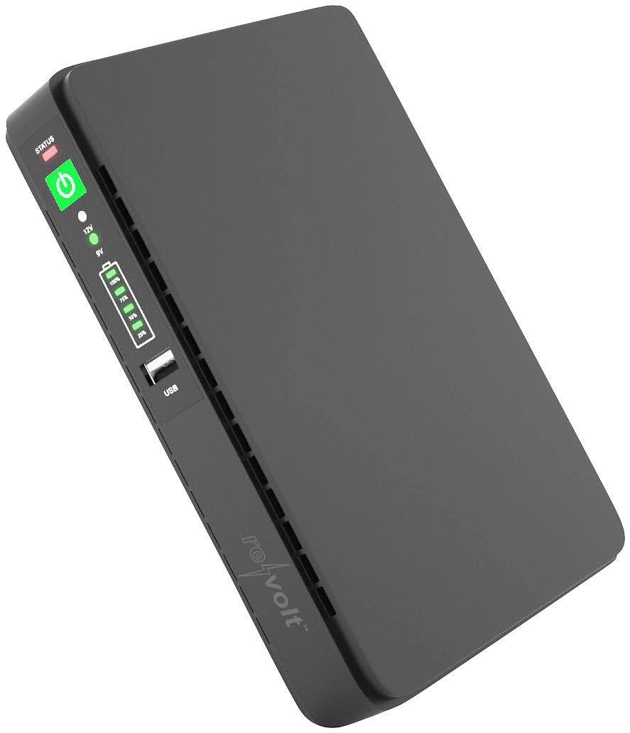 revolt USB c USV: Mini-UPS f. unterbrechungsfr. Stromvers., 8.800 mAh, USB/DC, 2er-Set (USV mit iintegrierter Powerbank, DC, Notstrom)