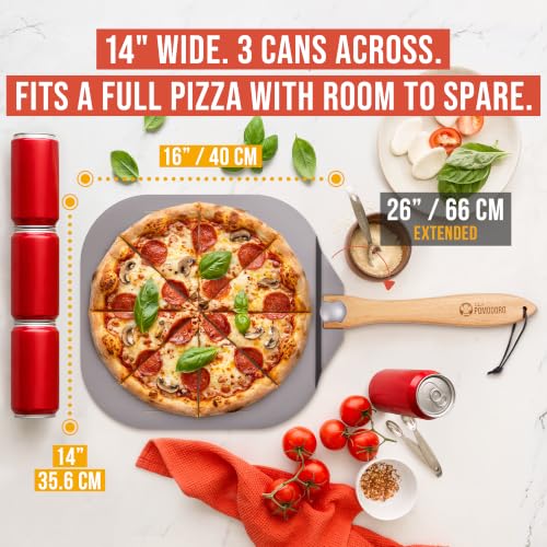 Chef Pomodoro Perforated Pizza Peel 16 Inch, 36x40cm, F...
