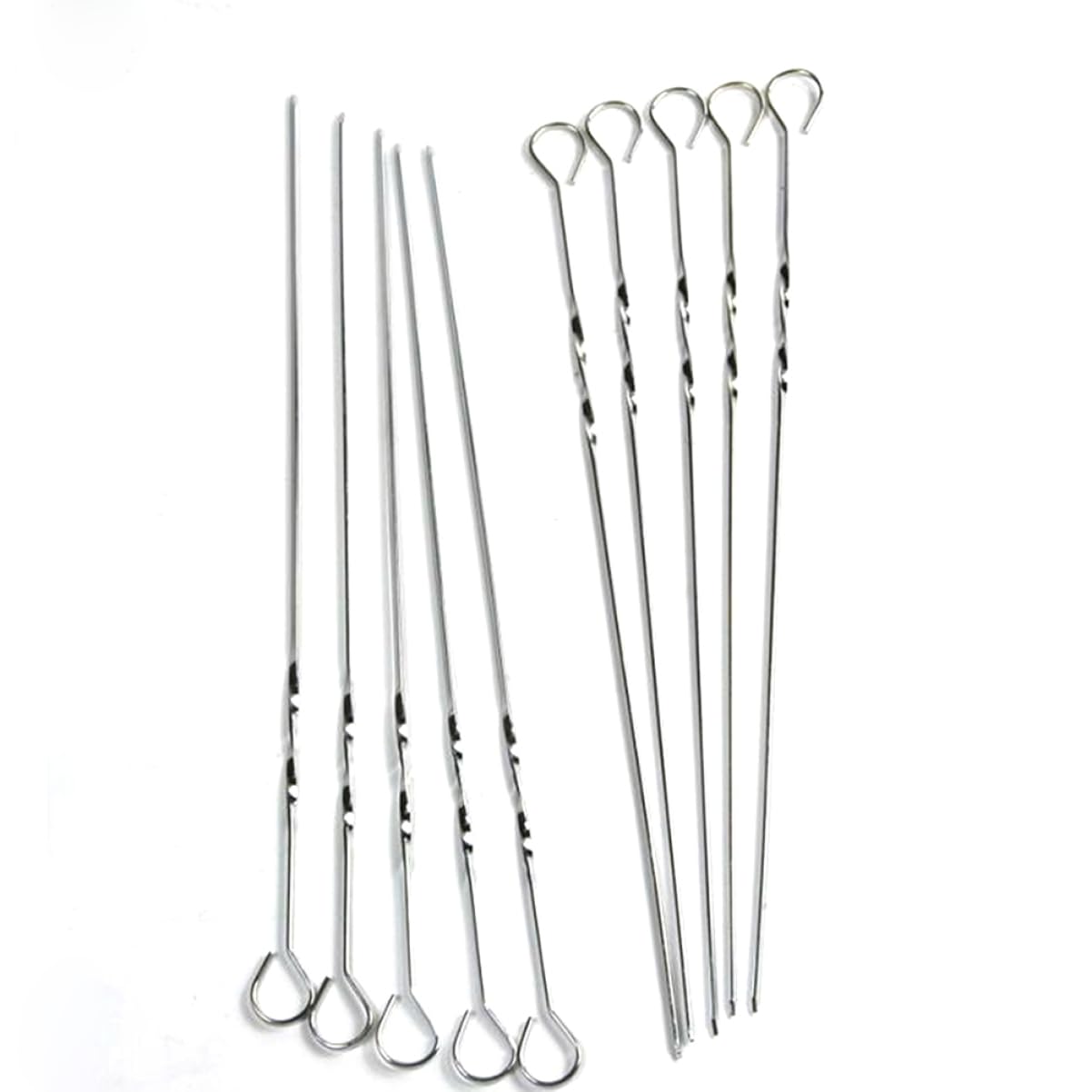 Mipcase 14Pcs Reusable Stainless Steel Barbecue Skewers for Grilling Bbq Sticks with Loop Handle Outdoor Kabob Tools for Home Parties and Picnics