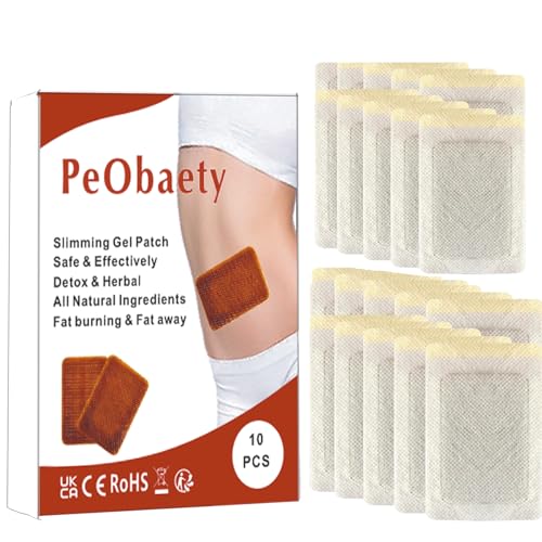 Parches adelgazantes, herbal Detox Slim Patch, 10 unidades parche de gel para pérdida de peso para quemar grasa, supresión del apetito para hombres y mujeres, todo natural y antialérgico, delgado