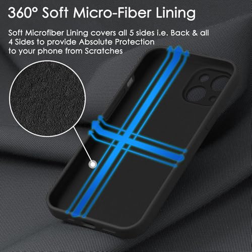 Image of TheGiftKart Liquid Silicone Back Cover Case for iPhone 15 | Soft Micro-Fibre Lining Inside | Camera & Screen Protection | Shockproof Back Cover for iPhone 15 (Silicone, Rich Black)