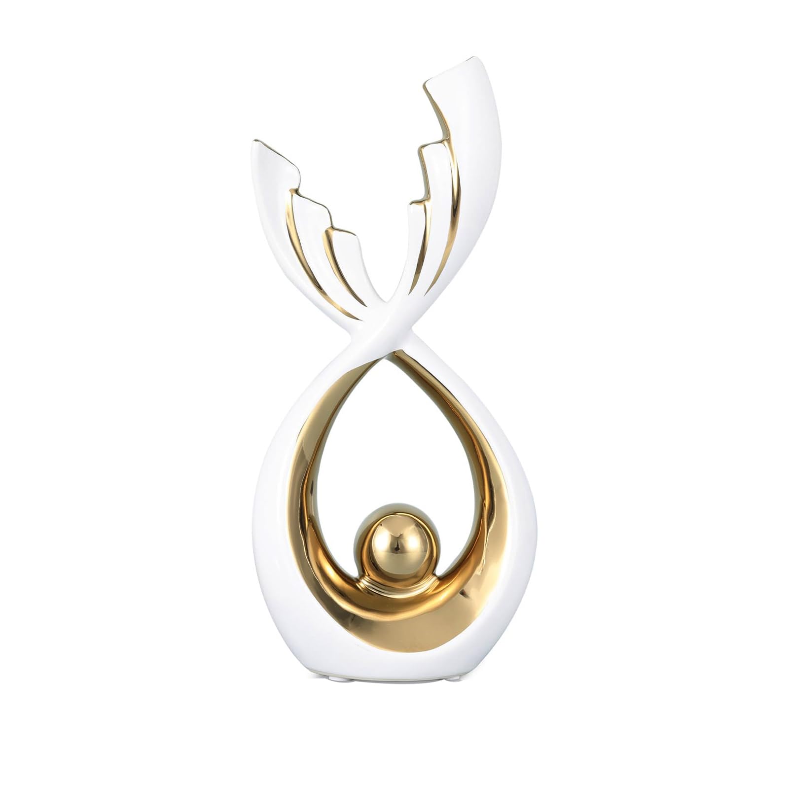 Escultura Decorativa Abstracta Moderna, cerámica Decorativa para Sala de Estar, para Oficina, Mesa, apartamento, Dormitorio, estatuas, Blanco, Grande