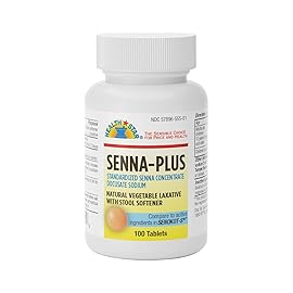 GeriCare Senna Plus Natural Vegetable Laxative with Stool Softener, Docusate Sodium 50mg, Sennosides 8.6mg 100 Count (Pack of 1)