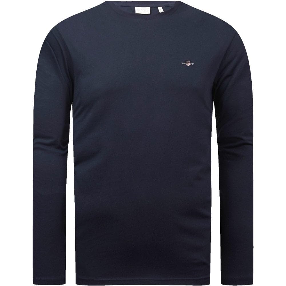 GANT Men's Reg Shield LS T-Shirt, Evening Blue, 5XL