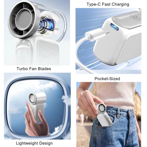 Mini ventilateur portatif rechargeable HMJGDHX léger contre les fortes chaleurs estivales - 3