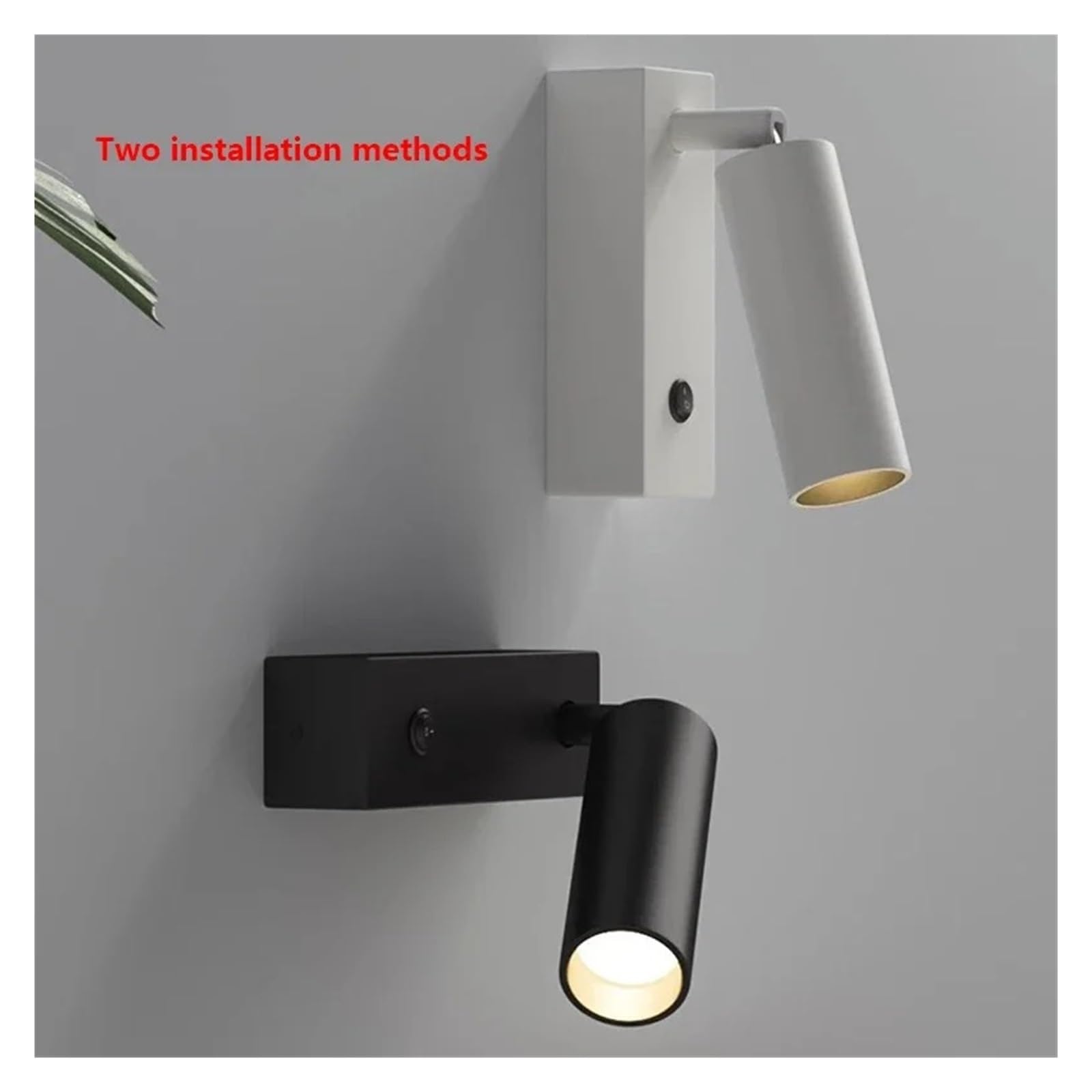 Minimalistyczna Lampa Ścienna LED Do Czytania W Sypialni, Hotelowa, Nocna Lampka, Regulowana Obrotowa, Reflektor 5W Łatwy w instalacji(White light 6000K,Black)