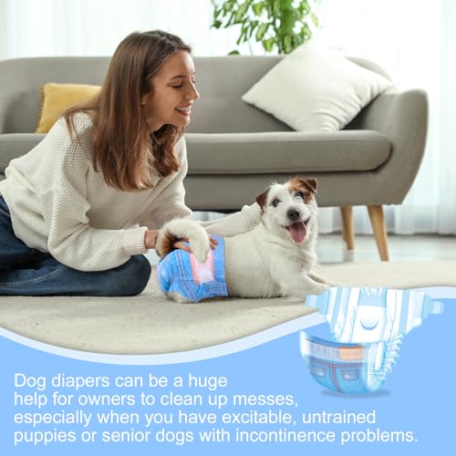 Image of Pet Soft Dog Diapers Female, Disposable Dog Diapers, Cat Diaper for Female Cats, Puppy Diaper 8pcs Small