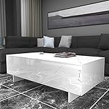 COSVALVE Living Room Rectangle High Gloss Coffee Table, Modern Living Room Table, Living Room Furniture,Waiting Area Table 42.5' x21' x12',White