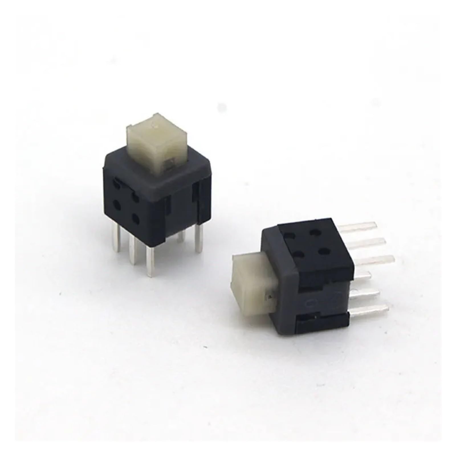 Kleiner selbstschließender Schalter, 5,8 x 5,8 mm, 1,8 m, mit Schloss, Touch-Schalter, Flachkopf, weißer Kopfschalter, 10 Stück