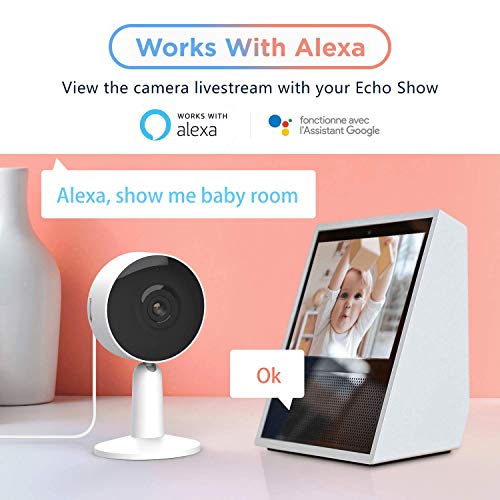 Arenti Indoor Wi-Fi Smart Home Security Camera with Human Motion Detector, Night Vision, 2-Way Audio, 3MP/ 2K UHD, Compatible with Alexa & The Google Assistant, White, One Pack - IN1T