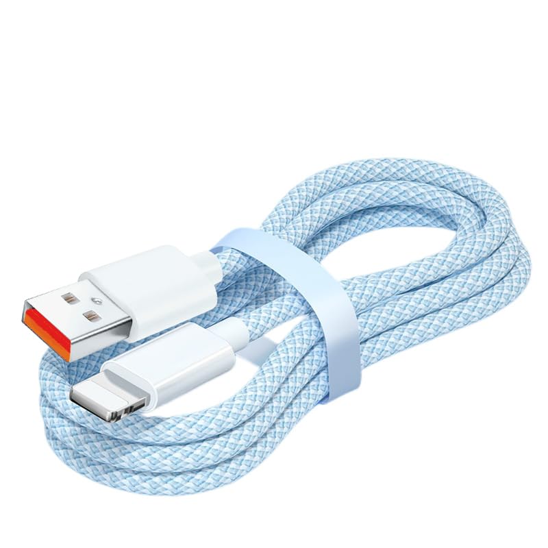 対応Lightning 充電 ケーブル 1.5M 1本セット iPhone 充電コード 認証急速データ転送 usb Lightningケーブル 持ち運び 超高耐久ナイロン アイフォン 充電器 短い iPhone14/iPhone13/12/11/X/8/7/6/5,SE2/SE3,iPad Mini/Air/Pro対応 ブルー