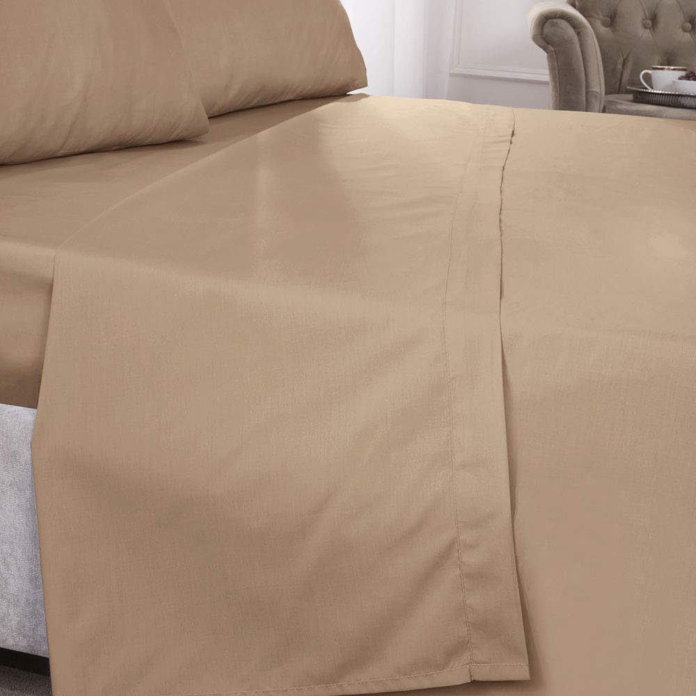Emma Barclay 180 Thread Count Percale Flat Sheet in Coffee - Double Bed โ image 1