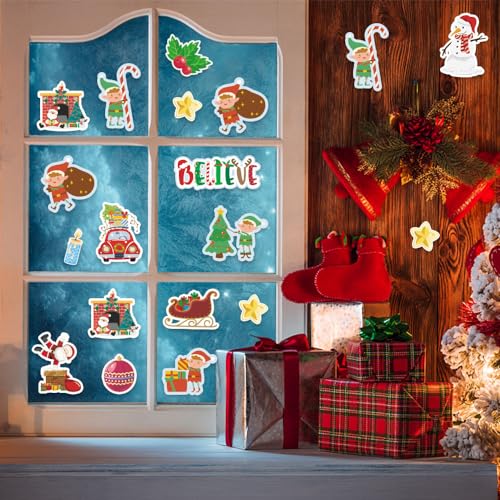 Image of Hying 56 PCS Christmas Cutouts Set - Xmas Snowman, Santa Gnomes, Winter Holiday Decorations for Bulletin Board, Classroom, Home - Cardstock Paper Cut-Outs