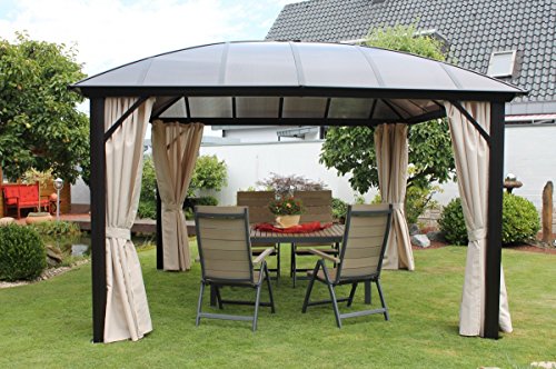 Dreams4Home Carpa 'Capua IX', prikker-überdachungen, Pergola, Terraza Techo, toldo, Pabellones, kuppek techo etc., (B/H/T) aprox. 365 x 270 x 365 cm, Jardín, en color antracita