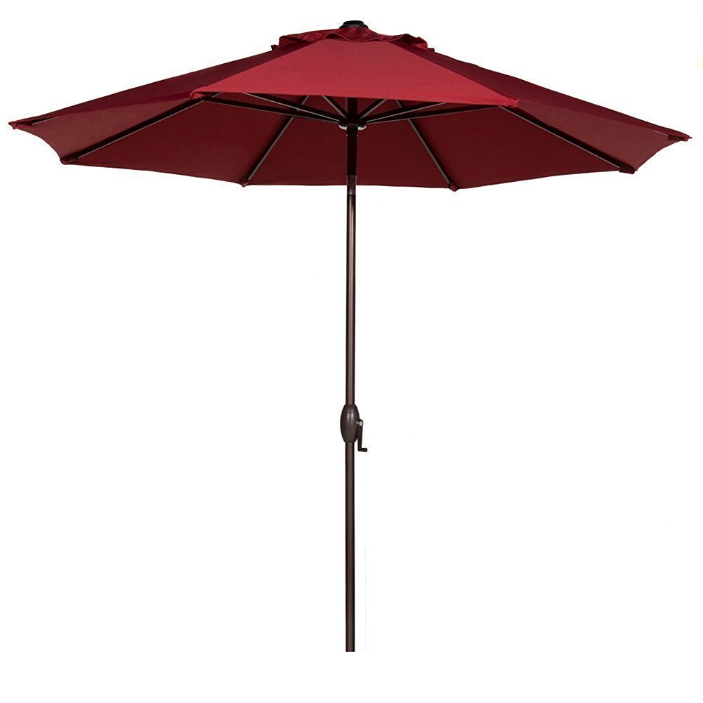 Amazon Com Abba Patio 9 Ft Fade Resistant Sunbrella Patio Umbrella With Auto Tilt And Crank Alu 8 Ribs Red Garden Outdoor