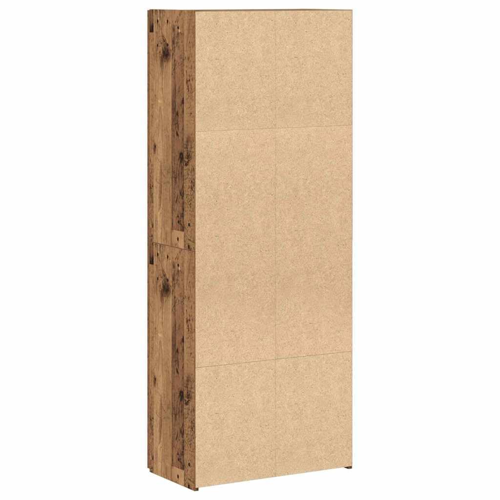 IKAYAA Armadietto in Holz Armadio Porte Battenti Aktenschrank Armadietto per Garage Armadio Ufficio Mobili Ufficio-Legno vecchio-60 x 32 x 153 cm