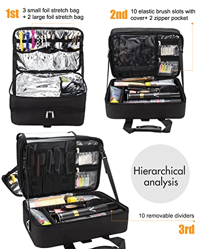 Hairdresser Bag, Large Makeup Case For Hair Stylist Professional Makeup Bag Hair Tools Storage Organizer Box, Barber Travel Bag Carrying Case, Heat Insulation Aluminum Film For Hair Equipment #TOP5
