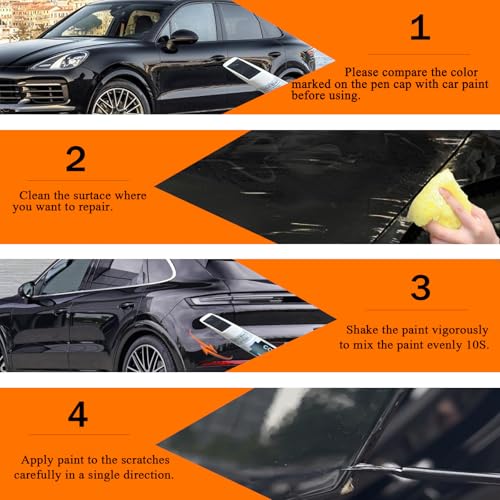 Image of Car Touch up Paint(741 /A1 Black) Compatible with Toyota /Porsche, Car Paint Pen Scratch Repair Two-In-One Touch Up Paint, Premium Car Scratch Remover for Deep Scratches