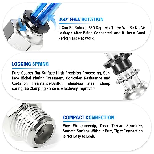 Image of TAILONZ 1 /8 inch Tube OD x 1 /8 inch NPT Male Straight Push to Connect Fitting 2pcs