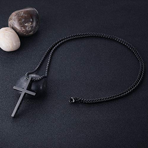 Rehoboth Stainless Steel Cross Pendant Necklaces for Men Women Bible Verse Philippians 4:13 I Can Do All Things 24 Inch Chain4