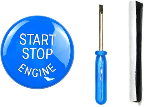 Miniatura 2 de FSFY 1 Uds. Cubierta de botón de arranque de motor azul para BMW E Chassis 1 3 5 Series X1 X3 X5 X6 Z4