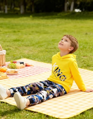 Image of KIDLAGA Toddler Boy Clothes Long Sleeve Hoodie Sweatsuits Tops and Pants Boys Fall Winter Color Block Outfits Set 5-12 Years