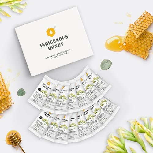 Image of INDIGENOUS HONEY Unprocessed Rosewood Honey Organic Raw Natural Pure Added Sugar Free NMR Tested Unpasteurized Unheated 15 Gift Sachets 15g Each Total 225g