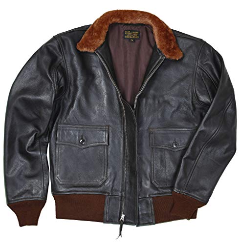 Men's G-1 Buaer 55j14 US Naval Military Spec Leather Flight Bomber Jacket3