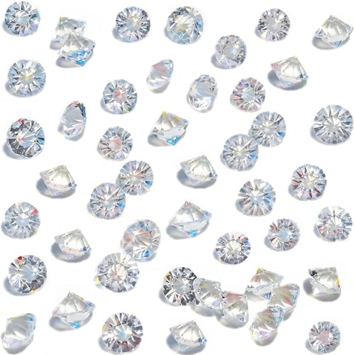 HANSGO 500PCS Diamonds, Mini Clear Fake Diamonds Acrylic Gems Table Scatter Crystals for Vase...