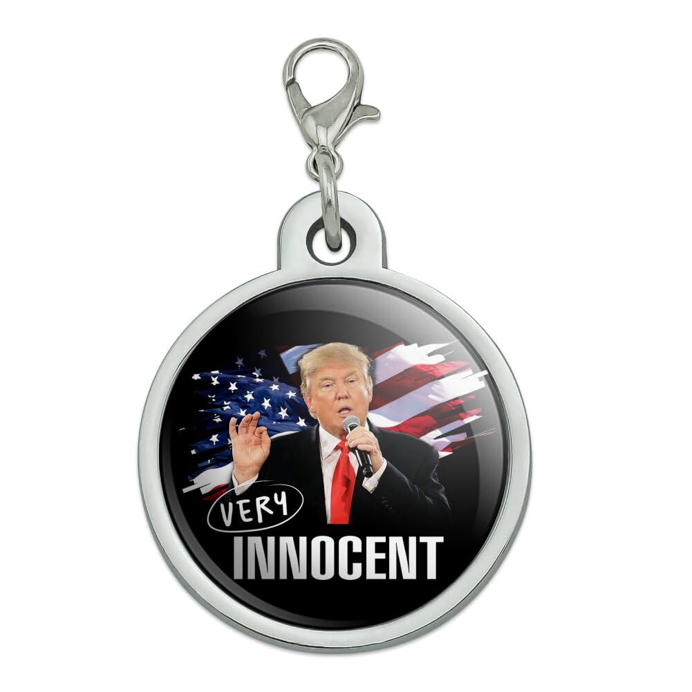Trump Very Innocent Chrome Plated Metal Pet Dog Cat ID Tag - Large
