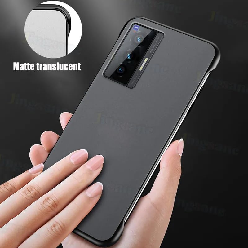 Image of MOBILOVE Back Cover Case for Vivo X70 5G | Stylish Frameless Design with Camera Protection | Hybrid Matte Hard Case | Soft TPU Shock Proof Bumper Back Cover for Vivo X70 5G (Black)
