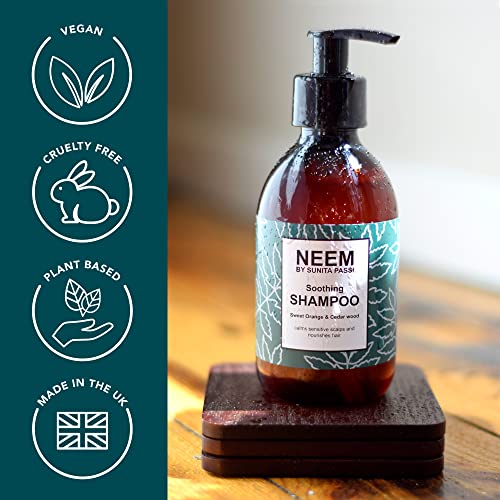 NEEM Sunita Passi - Ayurvedic Neem Shampoo, 250ml - Nourishing Ayurveda Shampoo for All Hair Types & Sensitive Scalps - Sweet Orange & Cedarwood Essential Oils - Vegan & Natural Hair Care - Image 5