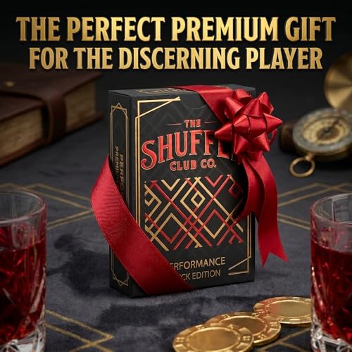 Shuffle Club Co Performance Deck Playing Cards (2-Pack) &ndash; Premium Black Core Linen Deck | 310GSM Italian Paper | Smooth Shuffle & Perfect Snap | Gift for Card Enthusiasts & Magicians