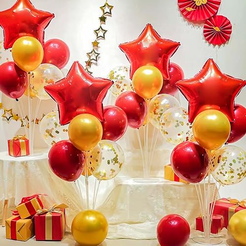 Image of JOYYPOP 10 Sets Balloon Stand Kit, Balloon Sticks with Base Party Supplies Birthday Graduation Party Decorations Wedding