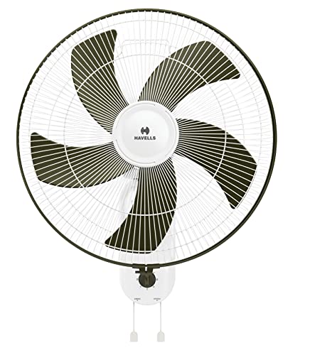 Image of Havells Pentaforce 400mm Wall Fan | Durable ABS Blades | Aerodynamic Design | Thermal Overload Protection | Ideal for Long Usage | 2-Year Warranty | (White Green)